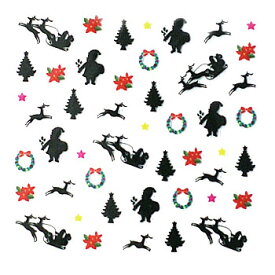 【クリアランスセール】【pieadra23282】ピアドラ/シルエットクリスマス サンタ ツリー リース ポインセチア 可愛い ネイルシール