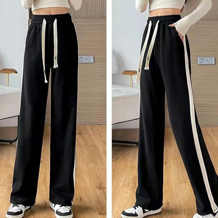 楽天市場 今だけ2552円 ラインイージーパンツ イージーパンツ ワイドパンツ ワイド ラインパンツ ウエストゴム スウェットパンツ ゆったり 楽ちん 楽チン リラックスコーデ お家コーデ レディース 春夏 22ss新作 Citrine Chakra シトリンチャクラ