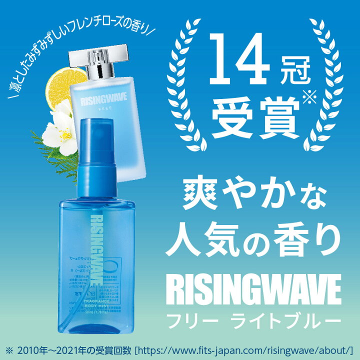 楽天市場 公式 ライジングウェーブ フレグランスボディミスト フリー ライトブルー 50ml ボディスプレー 男性用 フレグランス メンズ Fits Online Store 楽天市場店