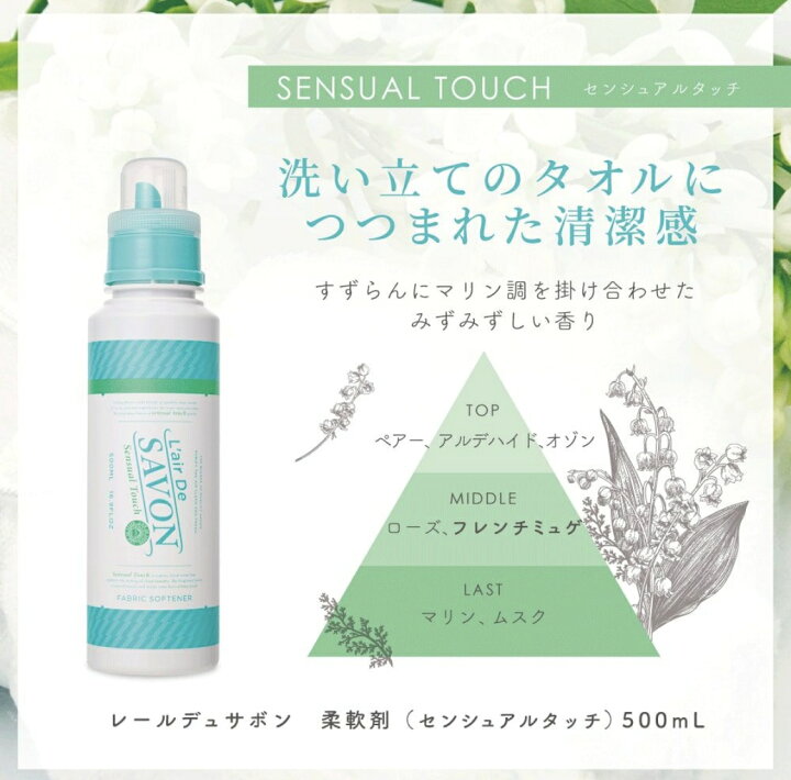 楽天市場 公式 レールデュサボン 柔軟剤 500ml 全3種類 石鹸の香り 香り シリコンフリー アルコールフリー 部屋干し 赤ちゃん衣類 敏感肌向け 洗濯柔軟剤 洗濯 洗濯用 フレグランス 香水生まれ 爽やか 母の日 出産祝い Fits Online Store 楽天市場店