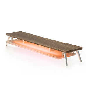 ★3/11まで1500円OFFクーポン★Fenge モニター台 卓上 パソコン台 音感応LEDライト付き デスクシェルフ pc台 机上台 幅108cm 2段 アルミ製脚 アクリル板 モニタースタンド モニタースタンド パソコ