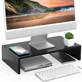 【送料無料】FITUEYES モニター台 机上台 木製 卓上ラック キーボード収納 パソコンスタンド 幅540mm パソコン台 肩こり軽減 DVDレコーダー収納 ブルーレイレコーダー