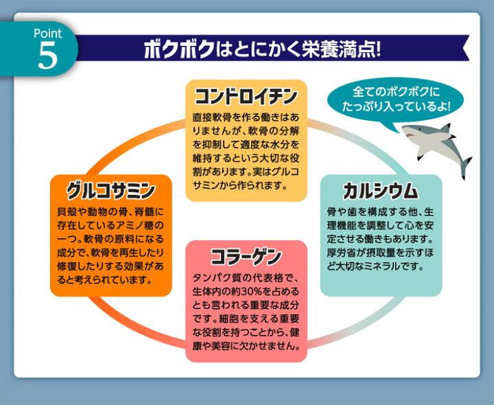 ルークラン Bokbok サメ軟骨 犬猫用おやつ 50g ボクボク