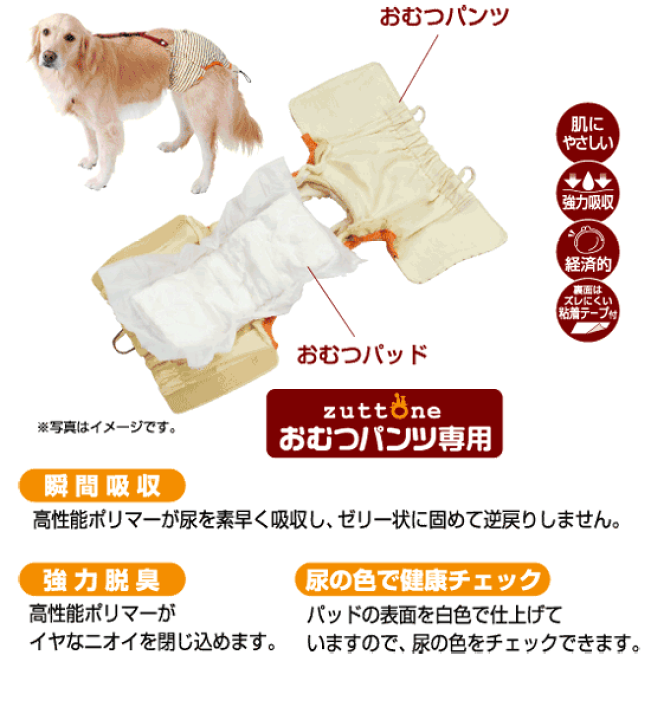 楽天市場 ペティオ Zuttone 老犬介護用 おむつパッド30枚入 M 7kgまでの小型犬用 オス メス兼用 ペット用介護用品 ペットガーデン紀三井寺