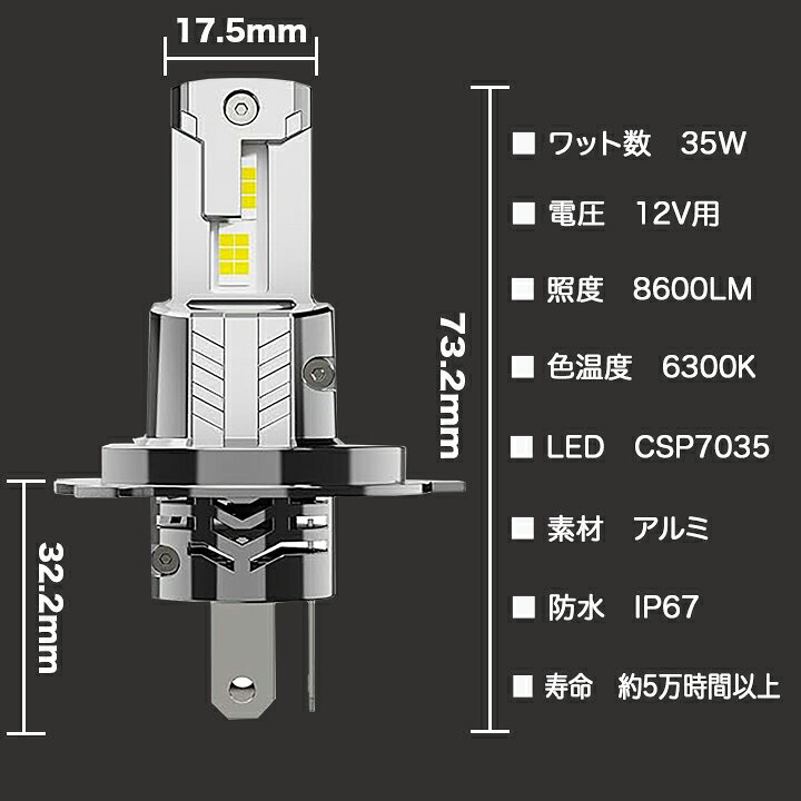 楽天市場】デリカD2 MB36S MB37S LED一体型 ハロゲンライトのLED化 H4 