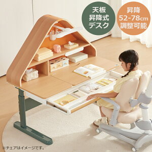学習デスク 収納付き 棚付き 子供 天板昇降式デスク デスク 天板角度調整 机 つくえ メラミン化粧繊維板 天板昇降 高さ調整可能 収納デスク 学習机 角度調整 無段階調整 棚屋根付き 三角形