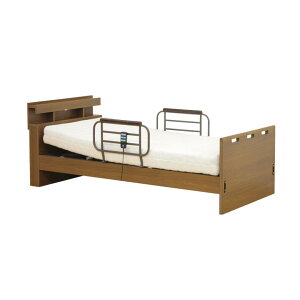 電動ベッド シングル 電動リクライニングベッド 1モーター リクライニングベッド ベッドフレーム ガード付き 介護ベッド シングルサイズ LED照明 コンセント 高さ調整 6段階調整 ベッド おす