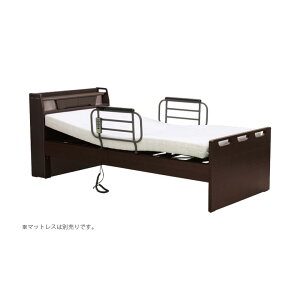 【全商品に使える2%offクーポンあり!!】 電動リクライニングベッド 木製ベッド 電動ベッド 2モーター 介護ベッド ベッドフレーム ガード付き おしゃれ シンプル ベッド ミドルブラウン ダー