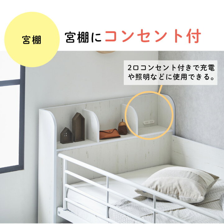 楽天市場】ロフトベッド 学習机 シンプル デスク付き ロータイプ 