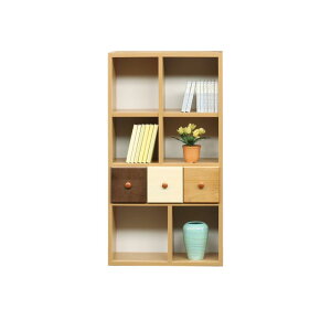 【10/24 20:00〜 全商品ポイント2倍!!】 オープンラック 幅65cm シェルフ 書棚 本棚 引出し収納 リビング収納 北欧 おしゃれ コンパクト 収納 引き出し 高さ120cm スリートーン 選べる3色 ホワイト