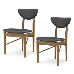 【10/24 20:00〜 全商品ポイント2倍!!】 ダイニングチェアー 2脚セット 木製 おしゃれ 北欧 肘無し アームレス PVC 合皮 合成皮革 ブラック 黒 天然木 アッシュ 無垢 ナチュラル ブラウン シンプル