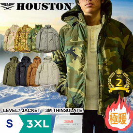 【マラソンラスト2日間20％OFFクーポン★】【再入荷！新色追加！】 ミリタリージャケット メンズ アウター LEVEL7 ヒューストン | S~3XL 全8色 大きいサイズ ブランド フード アメカジ シンサレート エコワックス メンズファッション