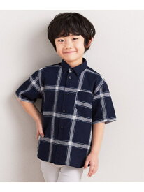 【SALE／70%OFF】リネン混 ビックチェック柄シャツ COMME CA ISM コムサイズム トップス シャツ・ブラウス ネイビー ホワイト【RBA_E】[Rakuten Fashion]