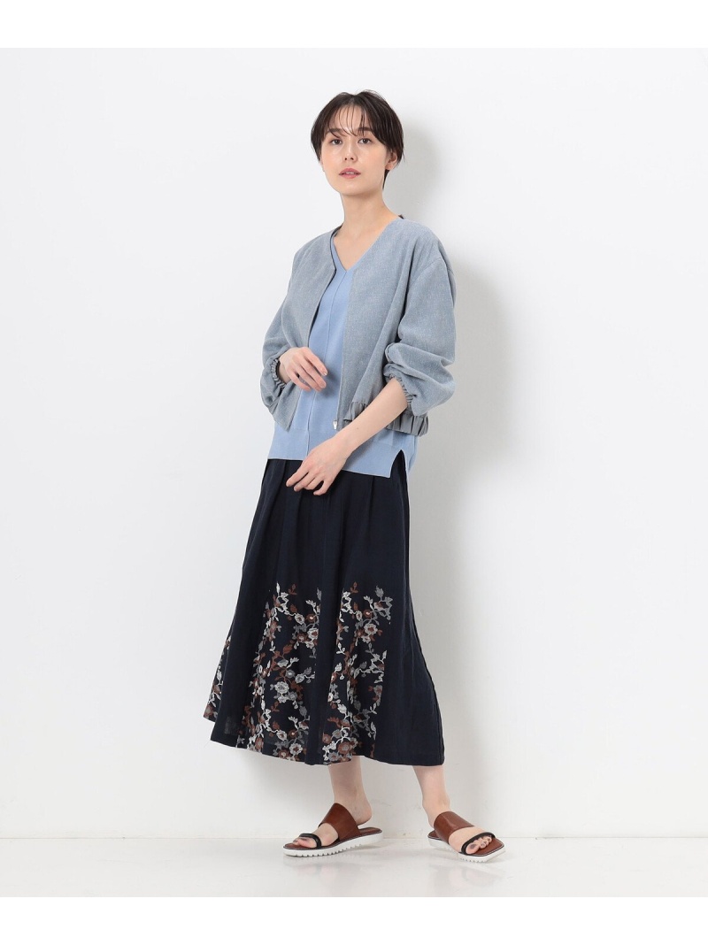 楽天市場】【SALE／40%OFF】リネンフラワー 刺繍ハギプリーツスカート