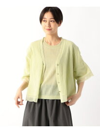 【SALE／37%OFF】ストライプ調シアーニット ベルスリーブシアーカーディガン K.T KIYOKO TAKASE コムサ トップス カーディガン ネイビー グレー【RBA_E】【送料無料】[Rakuten Fashion]