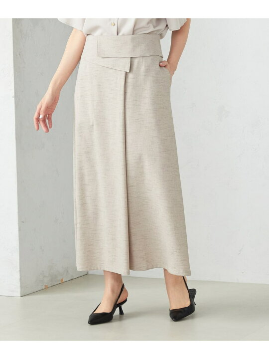 楽天市場】【SALE／50%OFF】麻調ストレッチ 巻き風スカート COMME CA 