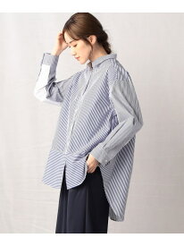 3パターンのストライプを組み合わせたロングシャツ Comme ca Mature コムサイズム トップス シャツ・ブラウス ホワイト【送料無料】[Rakuten Fashion]