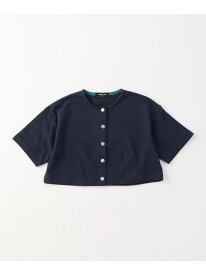 【SALE／50%OFF】5分袖 クルーネック カーディガン COMME CA ISM コムサイズム トップス カーディガン ネイビー ホワイト【RBA_E】[Rakuten Fashion]