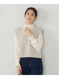 【SALE／55%OFF】?ネックニットベスト COMME CA ISM コムサイズム トップス ベスト・ジレ グレー ホワイト ネイビー グリーン【RBA_E】[Rakuten Fashion]