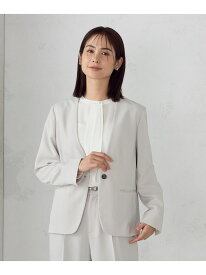 【セットアップ対応】 ポリエステルツイル ノーカラージャケット COMME CA ISM コムサイズム スーツ・フォーマル スーツジャケット グレー ネイビー【送料無料】[Rakuten Fashion]