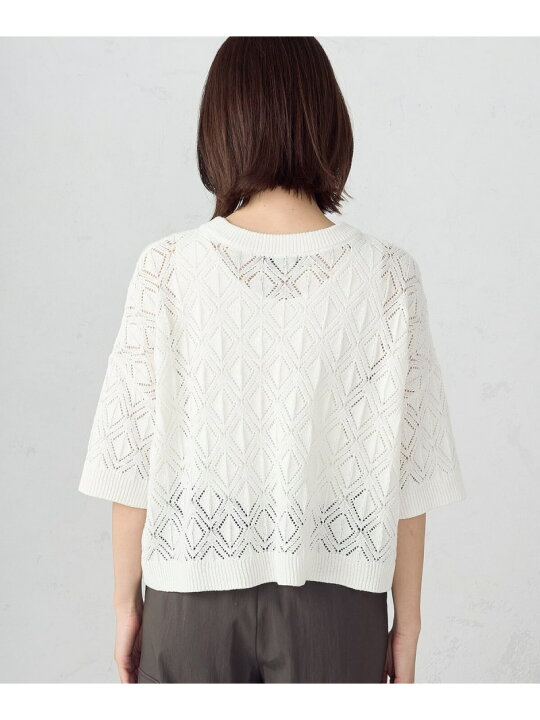 楽天市場】【SALE／30%OFF】綿100% 透かし編み 半袖ニット COMME CA 