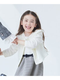 フォーマル ジャージーツイードボレロ(100-130cm) COMME CA ISM コムサイズム トップス カーディガン ホワイト ブラック【送料無料】[Rakuten Fashion]