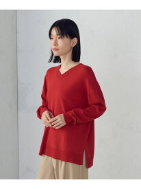 【ウォッシャブル】ベーシック Vネックオーバーサイズニット COMME CA ISM コムサイズム トップス ニット ベージュ ホワイト ブラック レッド[Rakuten Fashion]