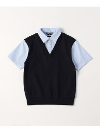 フェイクレイヤード 半袖シャツ(140-160cm) COMME CA ISM コムサイズム トップス カットソー・Tシャツ ブルー【送料無料】[Rakuten Fashion]