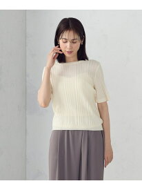【SALE／55%OFF】ランダムシアーニット COMME CA ISM コムサイズム トップス ニット ホワイト ブラック【RBA_E】[Rakuten Fashion]