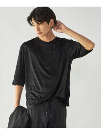 スエードタッチジャージ 五分袖Tシャツ COMME CA ISM コムサイズム トップス カットソー・Tシャツ ブラック グレー ベージュ【送料無料】[Rakuten Fashion]