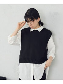 ニットベスト COMME CA ISM コムサイズム トップス ベスト・ジレ ベージュ グレー ブラック ブルー[Rakuten Fashion]