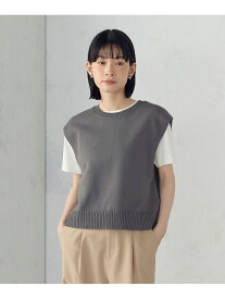 ニットベスト COMME CA ISM コムサイズム トップス ベスト・ジレ ベージュ グレー ブラック ブルー[Rakuten Fashion]