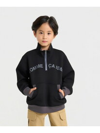 ハーフジッププルオーバー COMME CA ISM コムサイズム トップス スウェット・トレーナー ブラック ホワイト[Rakuten Fashion]