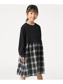【SALE／40%OFF】オンブレーチェック使い ワンピース COMME CA ISM コムサイズム ワンピース・ドレス ワンピース ブラック ホワイト【RBA_E】[Rakuten Fashion]