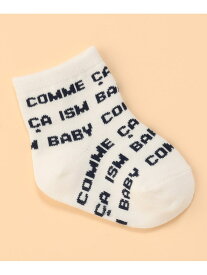 ロゴ総柄ソックス COMME CA ISM コムサイズム マタニティウェア・ベビー用品 その他のベビーグッズ ホワイト ネイビー[Rakuten Fashion]