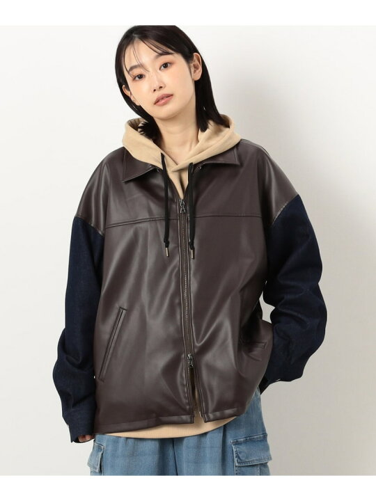 楽天市場】【SALE／55%OFF】合成皮革 ジップアップ ブルゾン 
