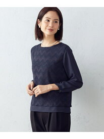 【SALE／55%OFF】ジャガードシフォン レイヤード風ブラウス COMME CA ISM コムサイズム トップス カットソー・Tシャツ ネイビー ホワイト【RBA_E】[Rakuten Fashion]