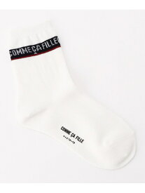 ロゴ ソックス COMME CA FILLE コムサ・フィユ 靴下・レッグウェア 靴下 ホワイト ネイビー[Rakuten Fashion]