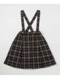 【SALE／50%OFF】サスペンダー付き チェックスカート (140-160cm) COMME CA ISM コムサイズム スカート ミディアムスカート ネイビー【RBA_E】[Rakuten Fashion]