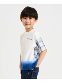 サッカーチェック 切替グラデーション染め 半袖Tシャツ COMME CA ISM コムサイズム トップス カットソー・Tシャツ ブラウン ネイビー[Rakuten Fashion]