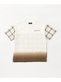 サッカーチェック 切替グラデーション染め 半袖Tシャツ COMME CA ISM コムサイズム トップス カットソー・Tシャツ ブラウン ネイビー[Rakuten Fashion]