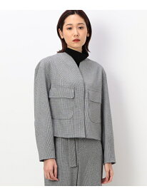 【SALE／28%OFF】[ TALLサイズ ] 2WAYストレッチシアバター千鳥 ショートジャケット COMME CA TALL コムサ ジャケット・アウター ノーカラージャケット【RBA_E】【送料無料】[Rakuten Fashion]