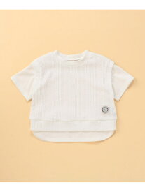 ケーブルジャカード フェイクレイヤード 半袖Tシャツ (ベビーサイズ) COMME CA ISM コムサイズム トップス カットソー・Tシャツ ネイビー ブルー ホワイト[Rakuten Fashion]
