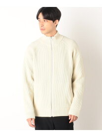 【SALE／30%OFF】両畦編み ジップアップ ニットブルゾン COMME CA ISM コムサイズム トップス ニット ブラック ホワイト カーキ【RBA_E】【送料無料】[Rakuten Fashion]