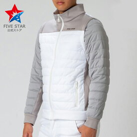 アウター ジャケット ゴルフウェア メンズ 冬 長袖 中綿 ストレッチ ゴルフジャケット 2WAY キルティング ホワイト 白 ファイブスター おしゃれ シンプル 40代 50代 マークダウン