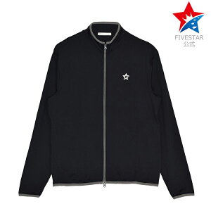 ブルゾン ゴルフ メンズ 長袖 ストレッチ ラッシュブルゾン ジップアップ 薄手 3Dロゴ ブラック 黒 おしゃれ ゴルフウェア レディース ユニセックス ファイブスター アウトレット