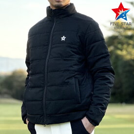 ブルゾン ジャケット ベスト ゴルフウェア メンズ 冬 長袖 中綿 防寒 厚手 ブラック 黒 ファイブスター おしゃれ シンプル 40代 50代 40代 50代 バックロゴ 刺繍 アウトレット