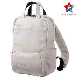 バッグ ゴルフ メンズ バックパック リュック かばん エンボス 総柄 星柄 ホワイト 白 おしゃれ シンプル レディース ユニセックス ファイブスター