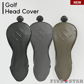 ヘッドカバー フェアウェイウッド メンズ レディース フェアウェイ用 ゴルフヘッドカバー エンボスロゴ 合成皮革 シンプル おしゃれ 星 ファイブスター