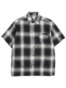 CALTOP FL PLAID S/S SHIRT BLACK/IVORYyCT-2000FS-BKIV-BLACKz